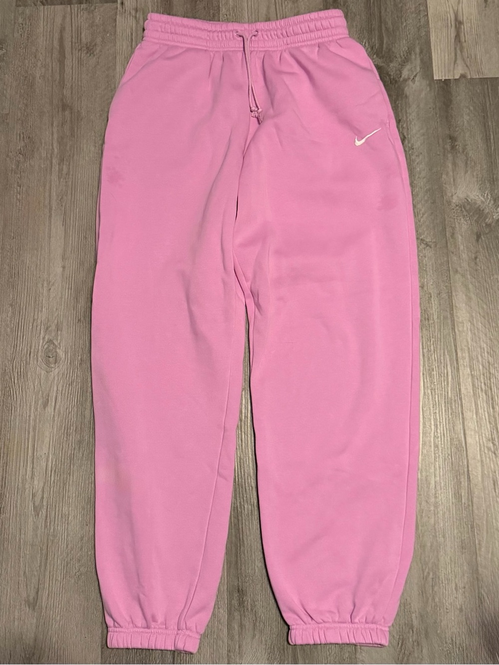 Nike Pink Jogger Sweatpants with White Swoosh